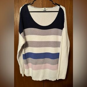 Old Navy Multi Stripe Shaker Stitch Sweater